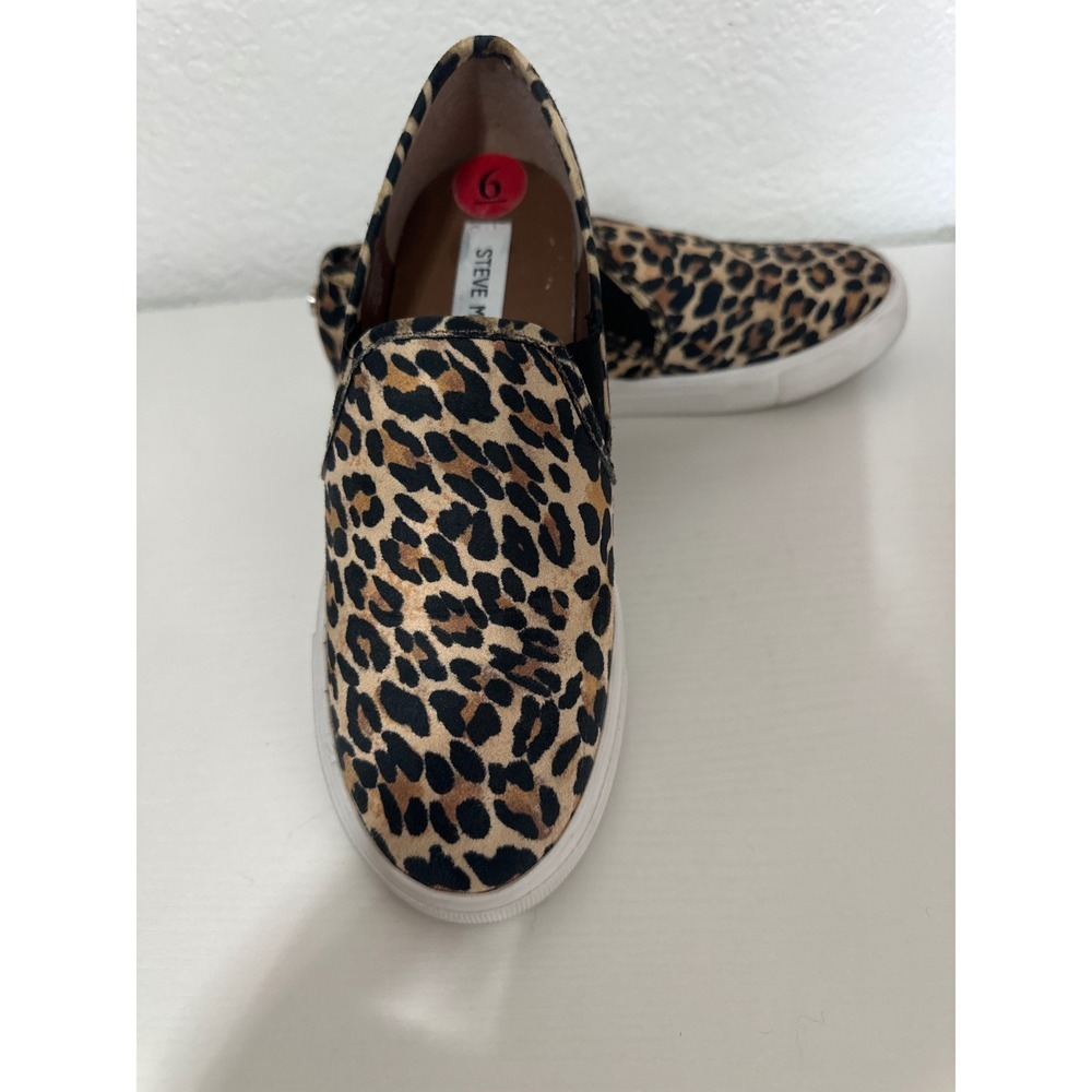 Steve Madden Leopard Print Slip On Sneakers Women's Size 6 Casual Shoes - Picture 5 of 5